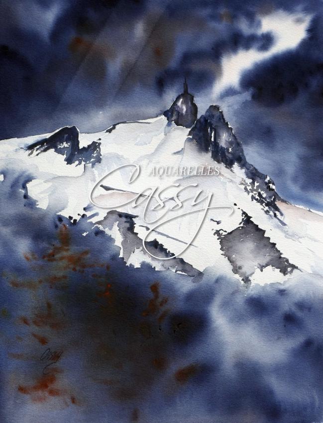 Aiguille du Midi 2021 - bleue - 41 cm X 31 cm